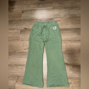 PINK Victoria's Secret Green Wide Leg sweat  Pants